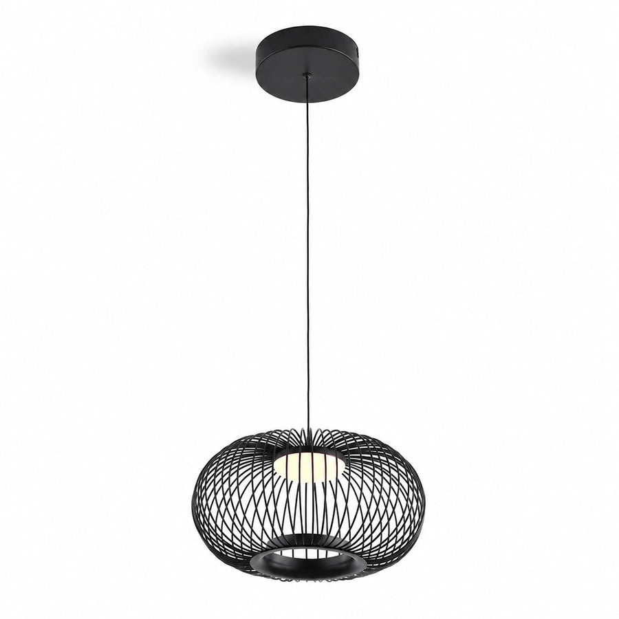 Solna Openwork Cage Pendant Light — Dimmable, Black