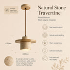 Sora Cylindrical Pendant Light — Wood, Natural Stone