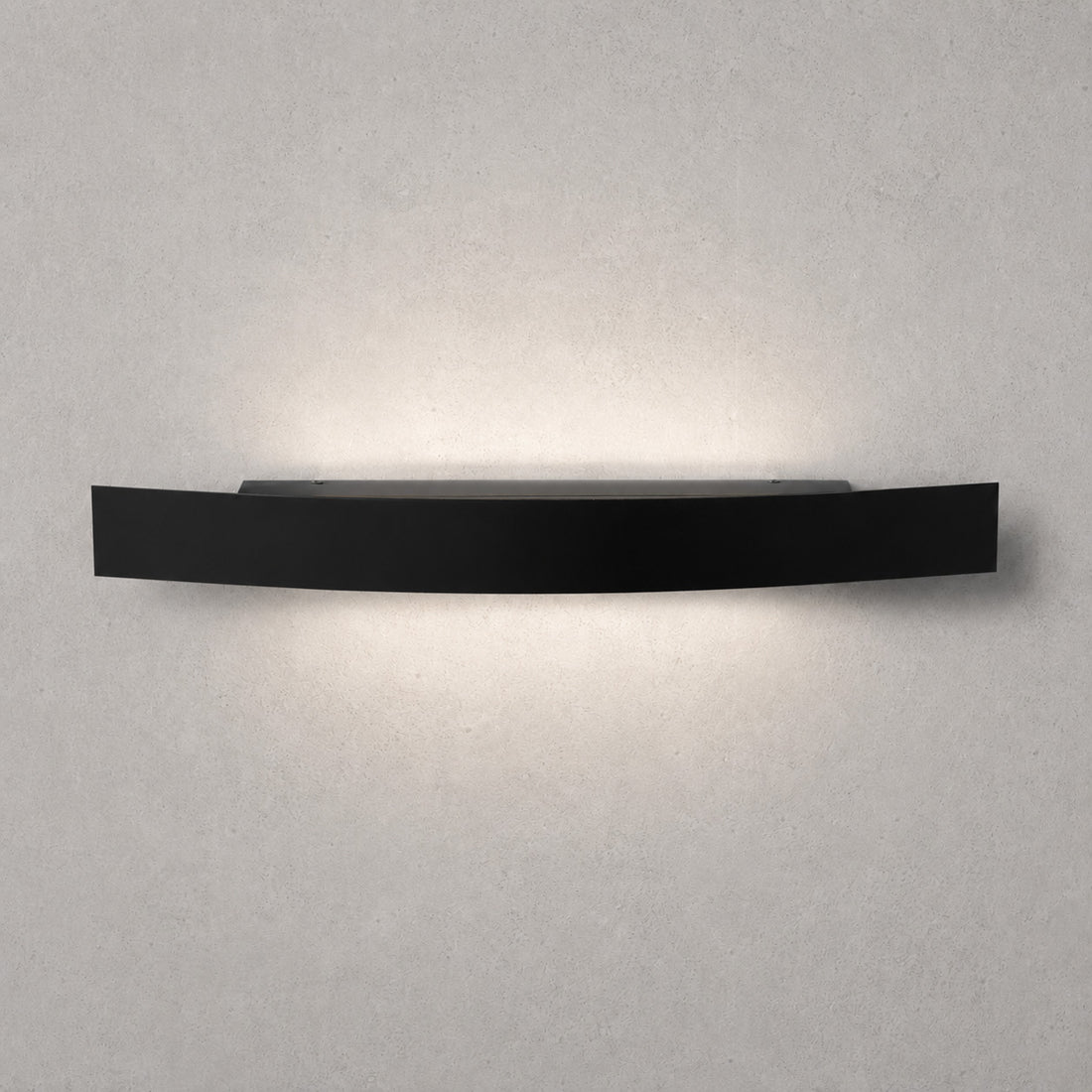 Spoiler curved LED wall light in matt black washing light up and down