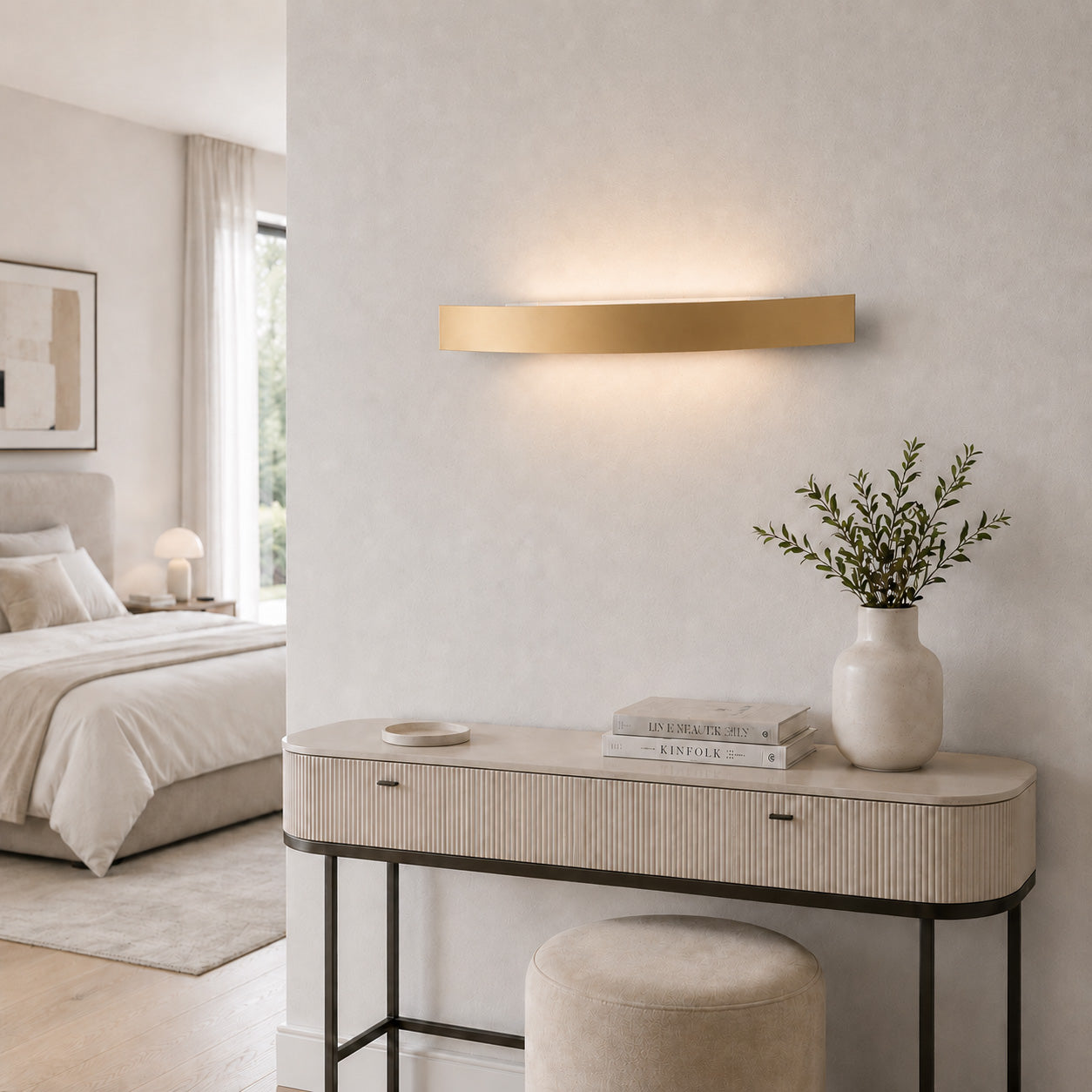 Spoiler LED Wall Light — Satin Gold, CCT