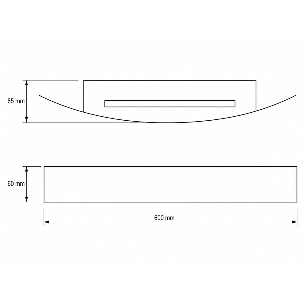 Dimensions for Spoiler LED Wall Light — Black, CCT