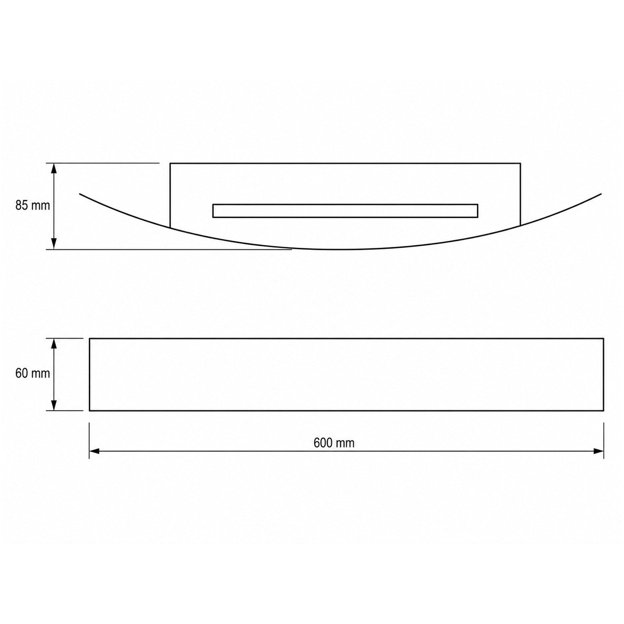 Spoiler LED Wall Light — Black, CCT dimensions