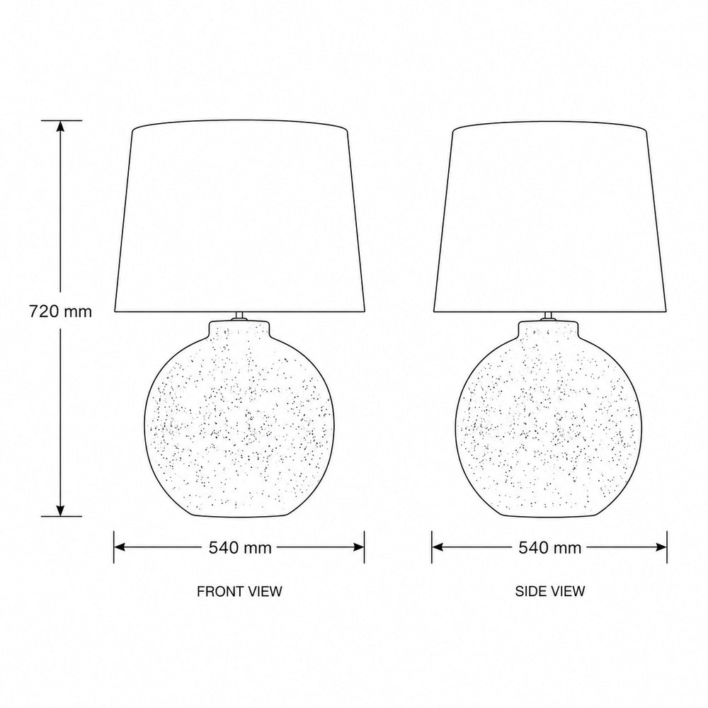 Dimensions for Tiber Stone Table Lamp — Flecked Stone, Large