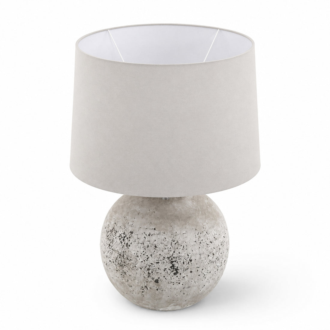 Tiber flecked stone lamp with tapered ivory shade, plain cut-out view