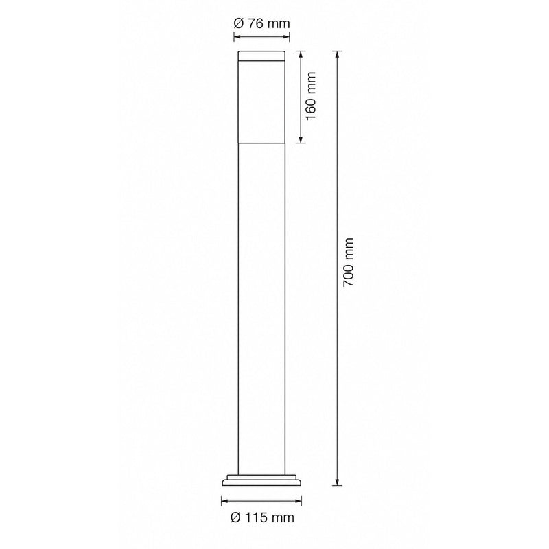 Tokyo Outdoor Path Light — White, 70cm dimensions
