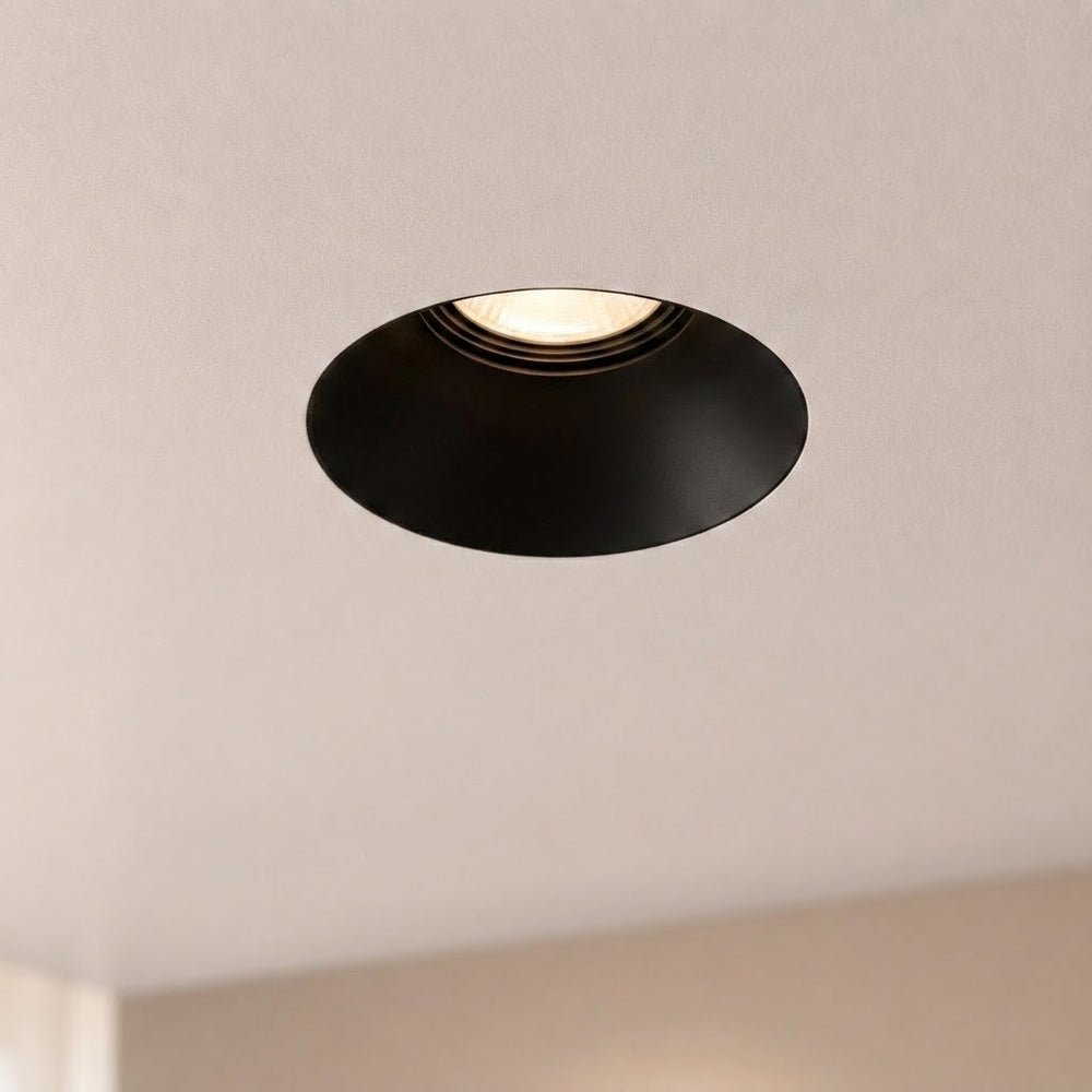 Kanto Trimless Plaster-In Downlight — Matt Black, Fixed, Pack of 10 in a room