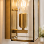 Varel Box Lantern Wall Light — Aged Brass