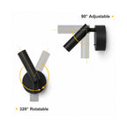 Vega Rotatable 320°  LED Reading Wall Light — Aluminum, Black