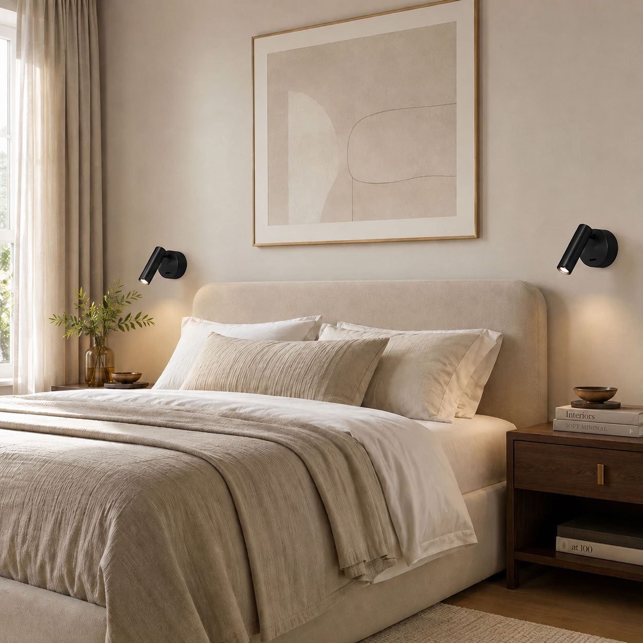 Vega Rotatable 320°  LED Reading Wall Light — Aluminum, Black