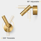Vega Rotatable 320°  LED Reading Wall Light — Aluminum, Brass
