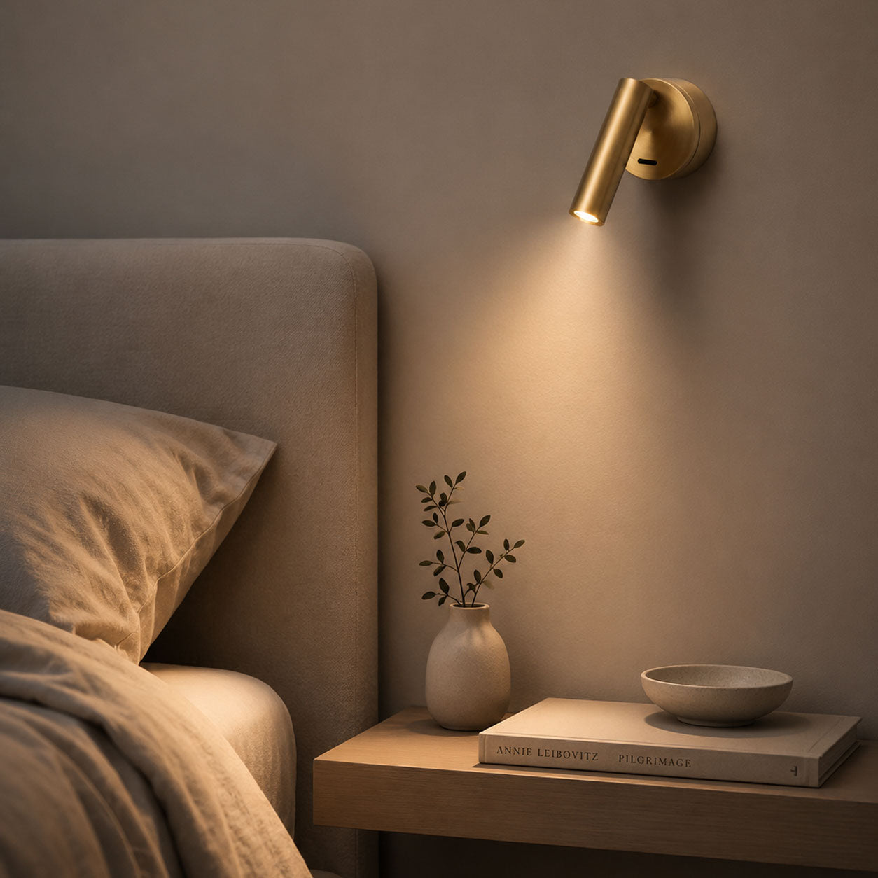 Vega Rotatable 320°  LED Reading Wall Light — Aluminum, Brass