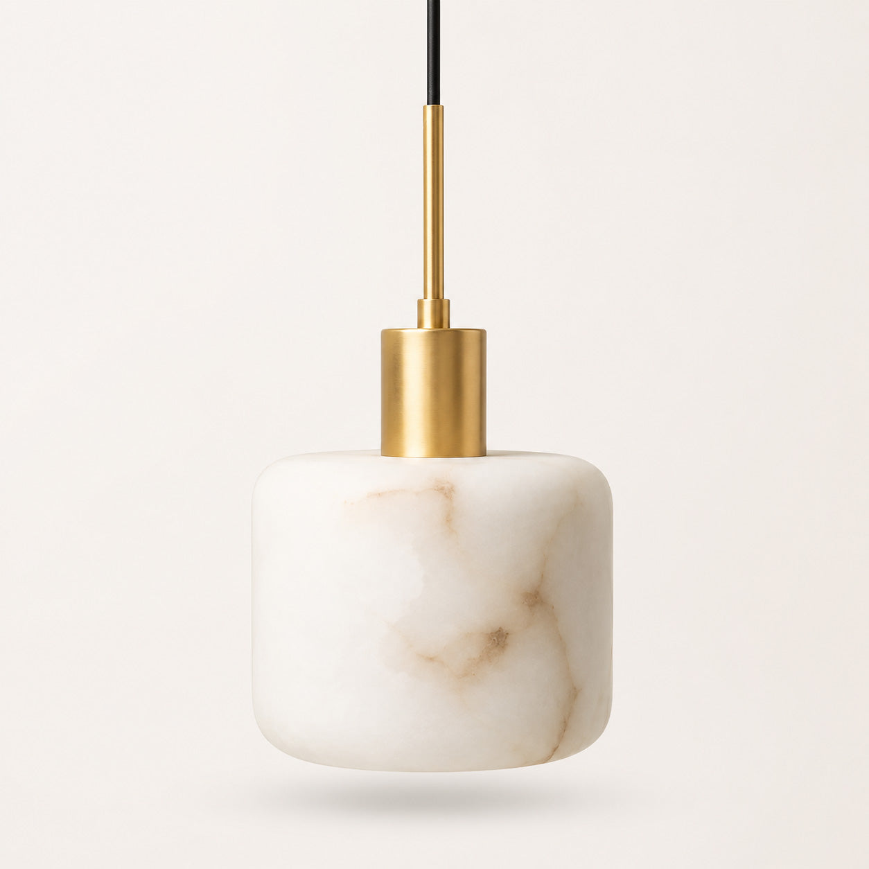 Vela Alabaster Pendant Light — Satin Brass