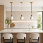 Vela Alabaster Pendant Light — Satin Brass