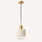 Vela Alabaster Pendant Light — Satin Brass