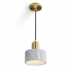 Verano Cylindrical Pendant Light — Marble White / Brass