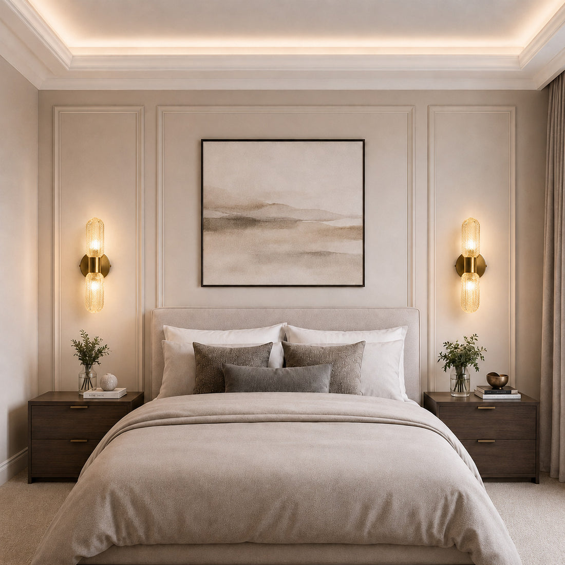 Verona Up Down Wall Sconce — Glass, Antique Brass
