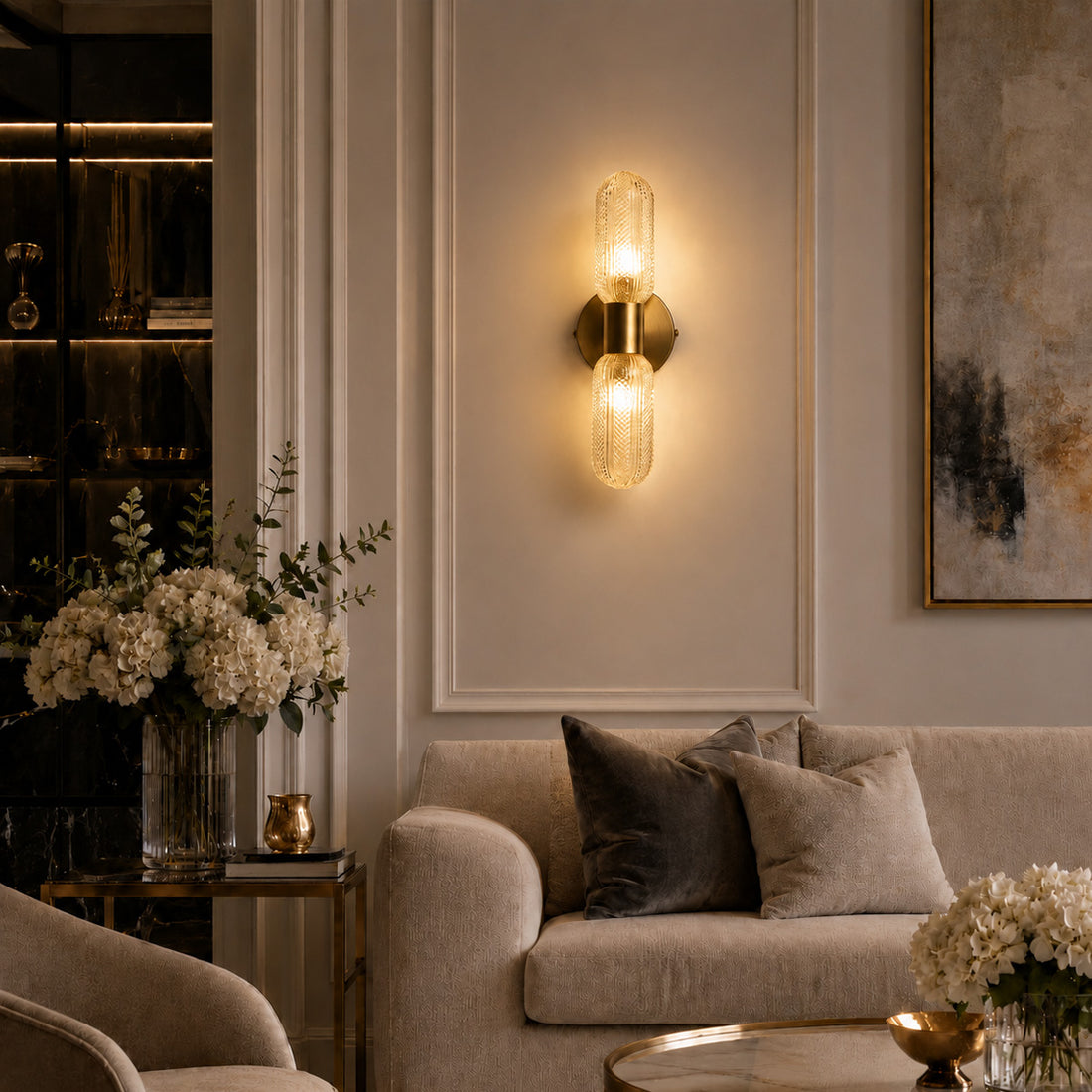 How Verona Up Down Wall Sconce — Glass, Antique Brass lights a room