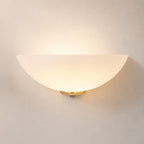Viena Flush Uplighter Wall Light — Glass, Antique Brass