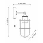 Visby Caged Bathroom Wall Light — Antique Brass, IP44