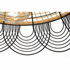 Vitang Rattan & Black Metal Pendant — Two-Tone Petal, 41cm