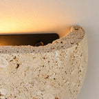 Wara Travertine Wall Light — Semi-Circular, Beige