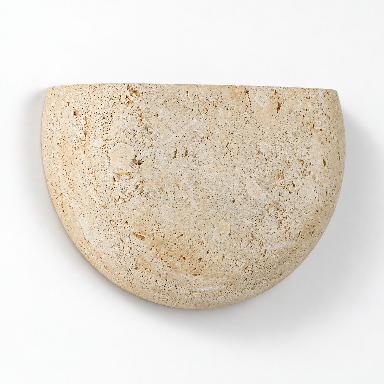 Wara Travertine Wall Light — Semi-Circular, Beige