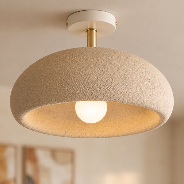 Zola Terrazzo-Effect Ceiling Light — Sand Beige & Rose Gold