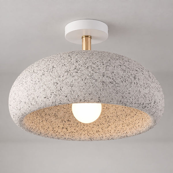 Zola Terrazzo-Effect Ceiling Light — White & Rose Gold
