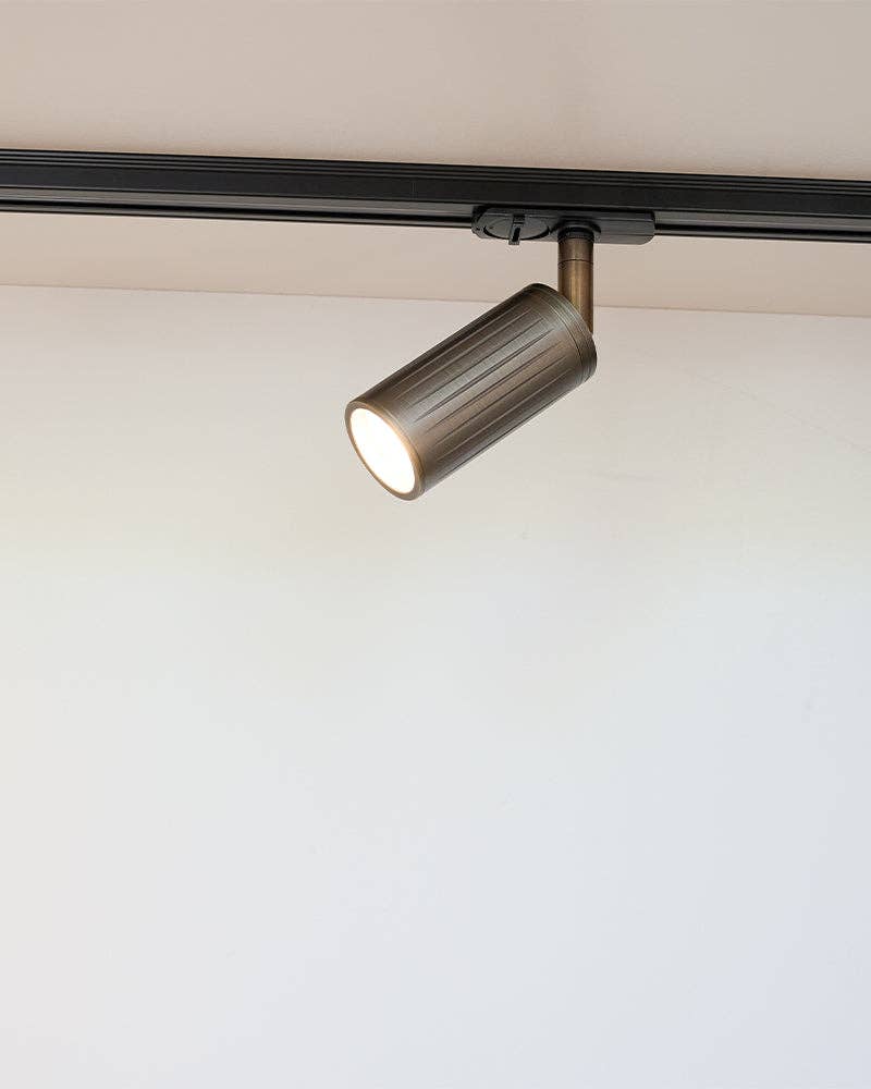 Luminar Track Mount Spotlight — Browned Brass in a room