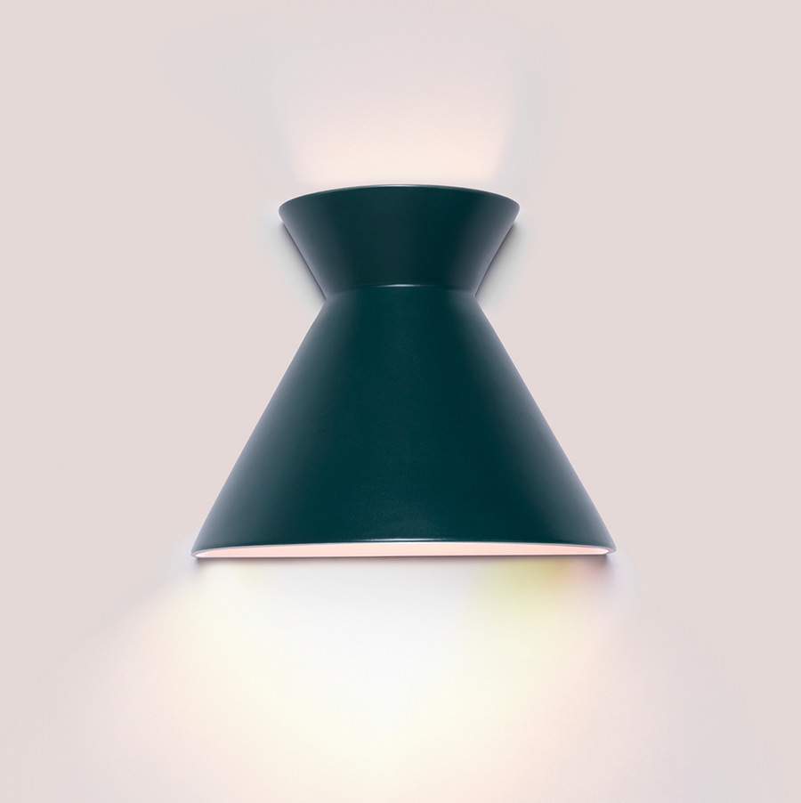 Kiro Ceramic Wall Light — Midnight Green, Small