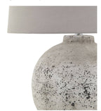 Tiber stone-effect table lamp showing sculptural base detail