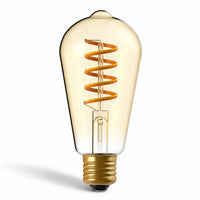Lumara Spiral Filament E27 Bulb — 1800K, Amber Glass