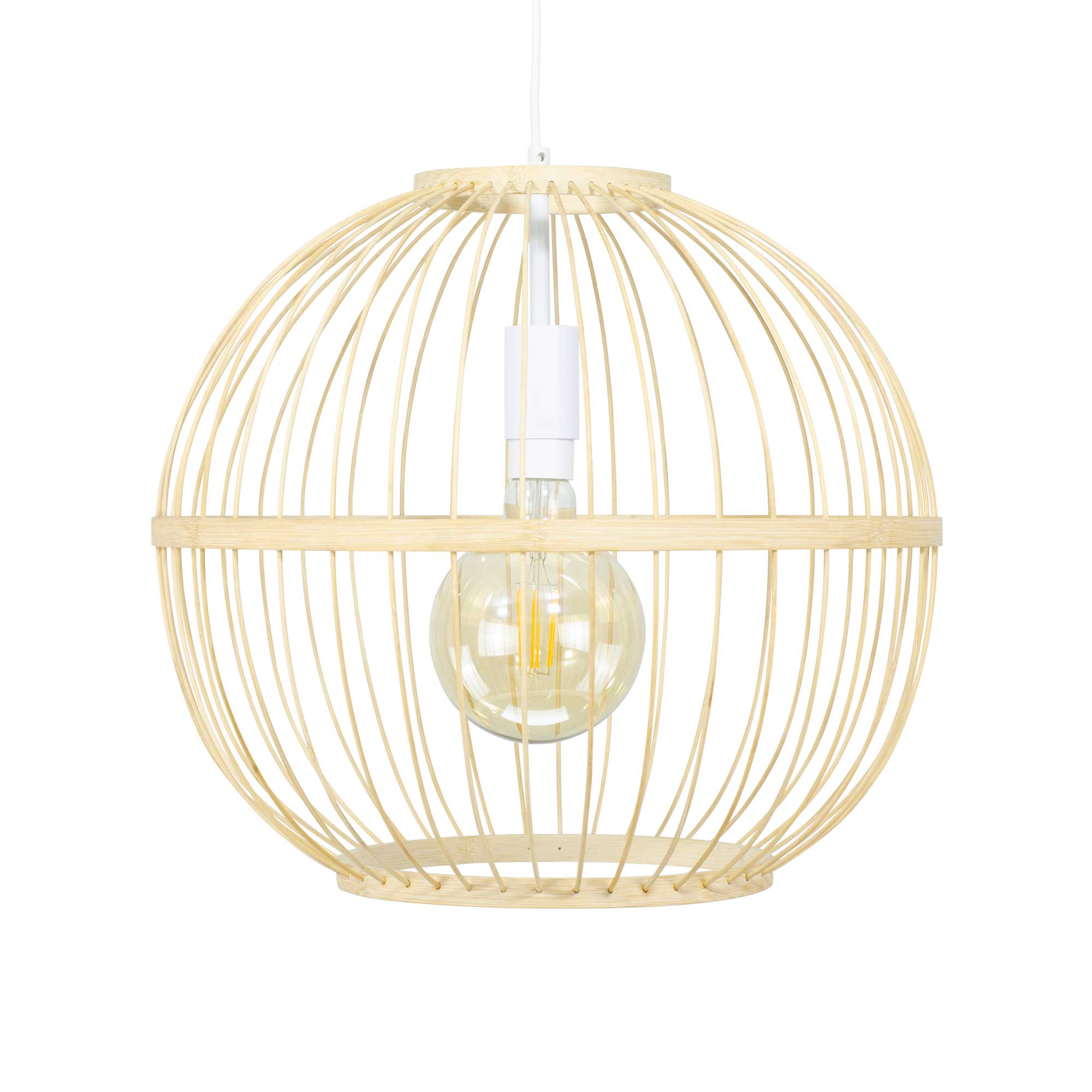 Nankin Bamboo Pendant Light — Natural Round, 45cm