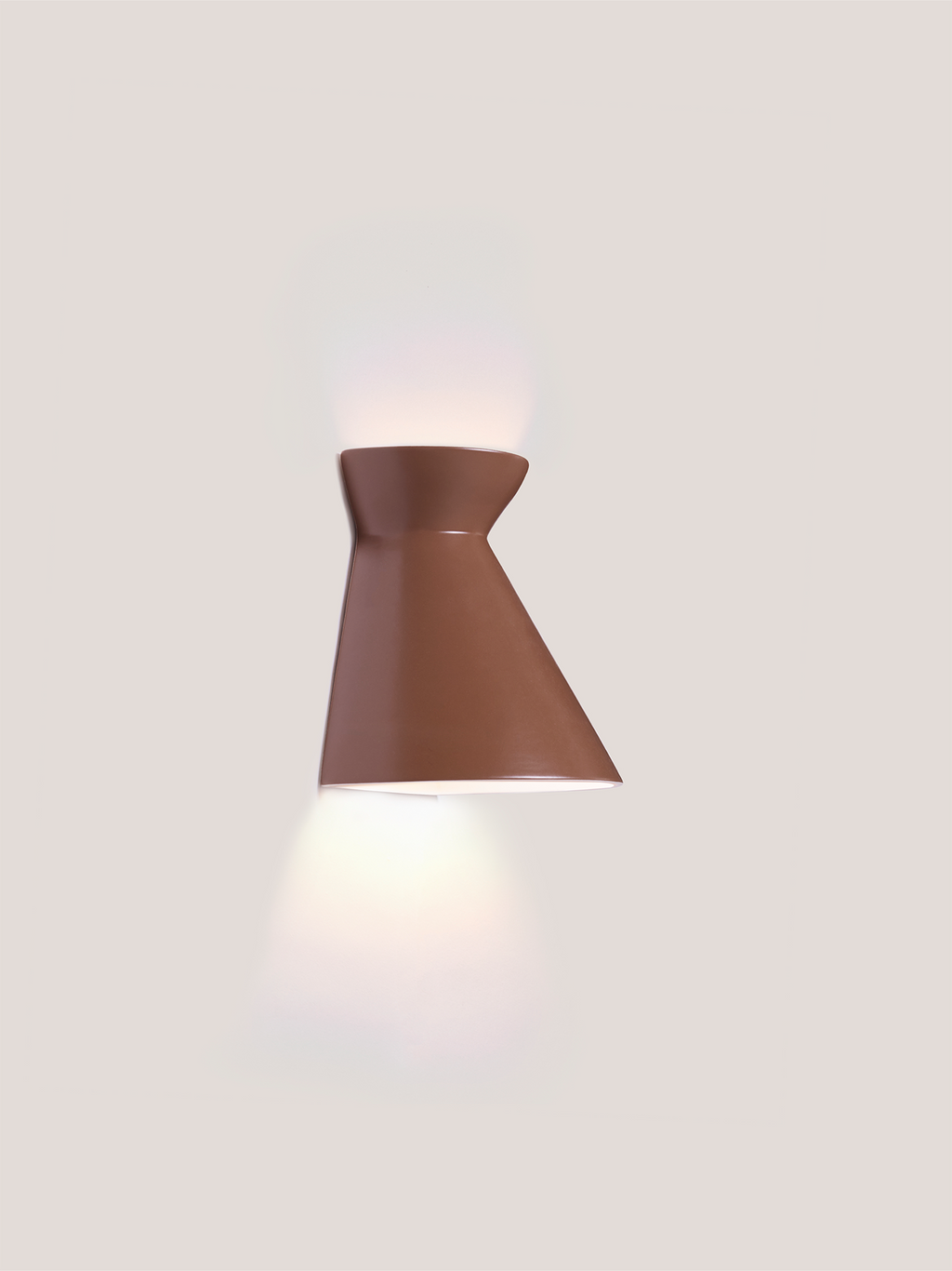 Kiro Ceramic Wall Light — Russet Brown, Small