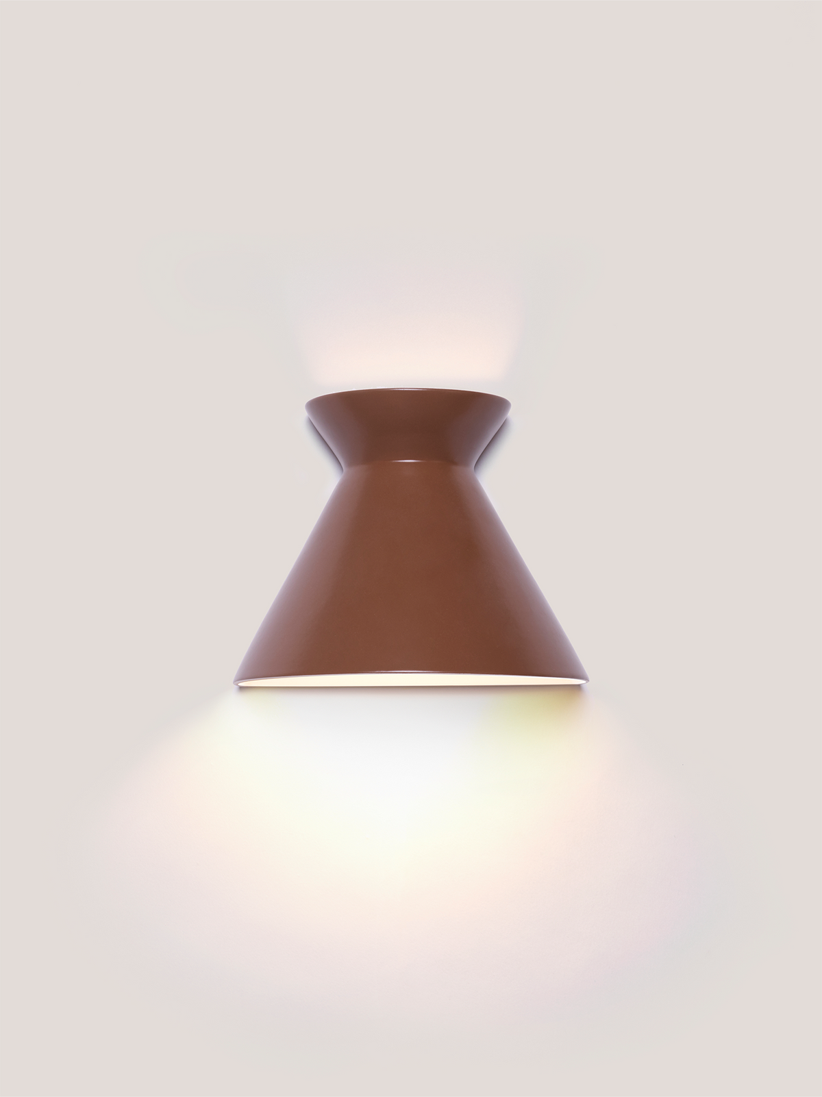 Kiro Ceramic Wall Light — Russet Brown, Small