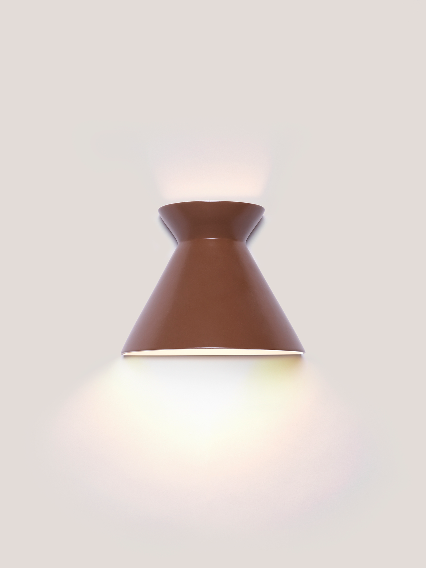 Kiro Ceramic Wall Light — Russet Brown, Small