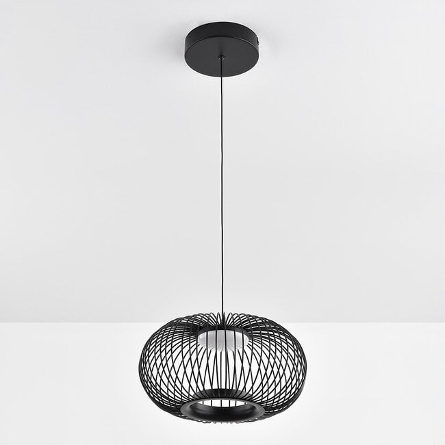 Solna Openwork Cage Pendant Light — Dimmable, Black