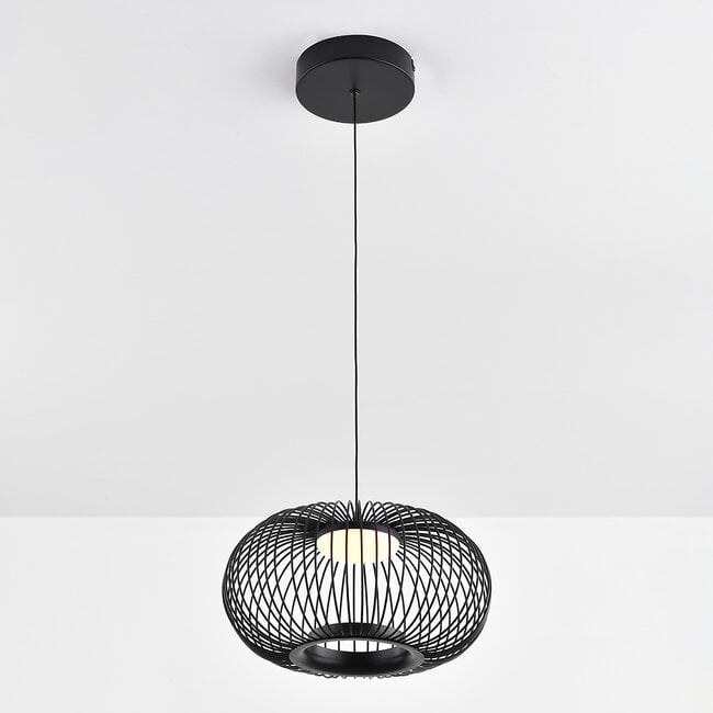 Solna Openwork Cage Pendant Light — Dimmable, Black