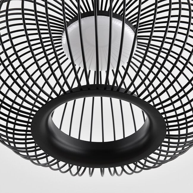 Solna Openwork Cage Pendant Light — Dimmable, Black