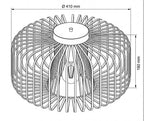 Cassio cage pendant dimensions drawing: 410mm diameter, 160mm high