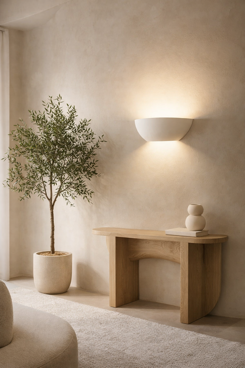 Bianca Paintable Up/Down Wall Light — Plaster, White