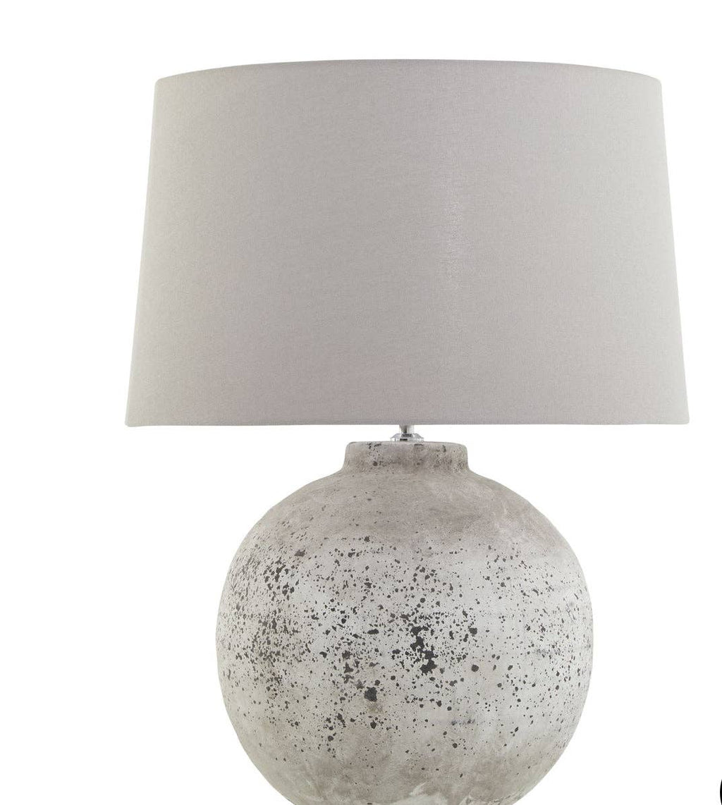 Large flecked stone table lamp with textured rustic finish