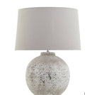 Large flecked stone table lamp with textured rustic finish