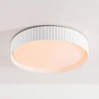 Senna Ribbed LED Flush Ceiling Light — Dimmable, White