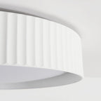 Senna Ribbed LED Flush Ceiling Light — Dimmable, White