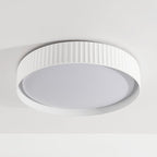 Senna Ribbed LED Flush Ceiling Light — Dimmable, White