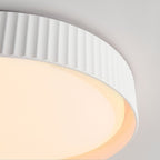Senna Ribbed LED Flush Ceiling Light — Dimmable, White