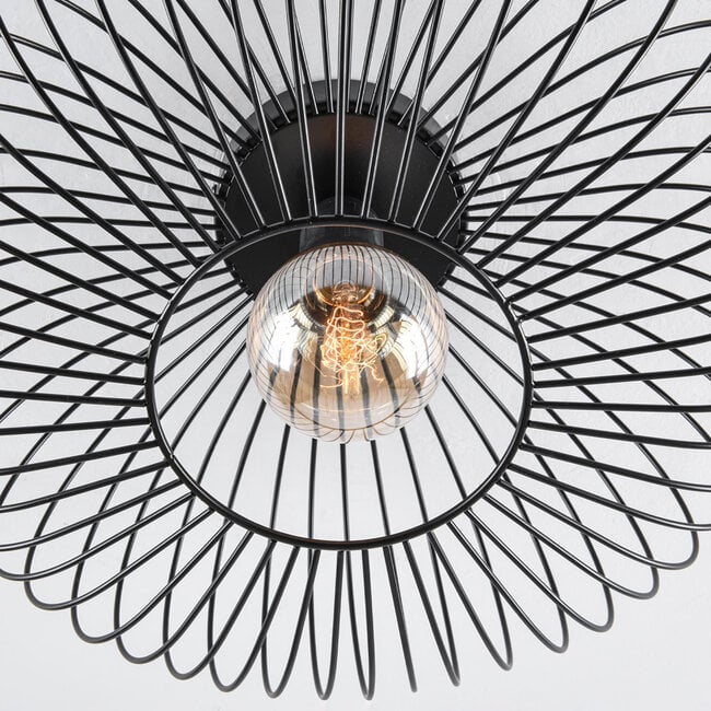 Cayo Industrial Cage Ceiling Light — Black