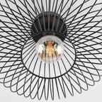 Cayo Industrial Cage Ceiling Light — Black