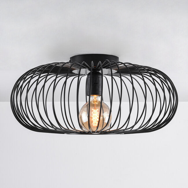 Cayo Industrial Cage Ceiling Light — Black